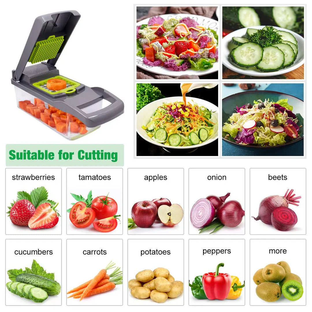 8 In 1 6 Dicing Blades Slicer Shredder