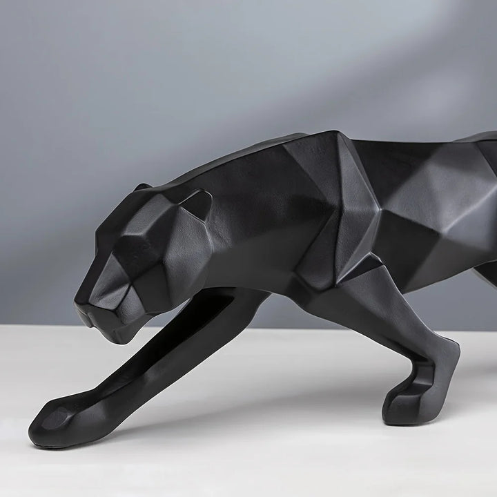 Geometric Style Resin Leopard Sculpture