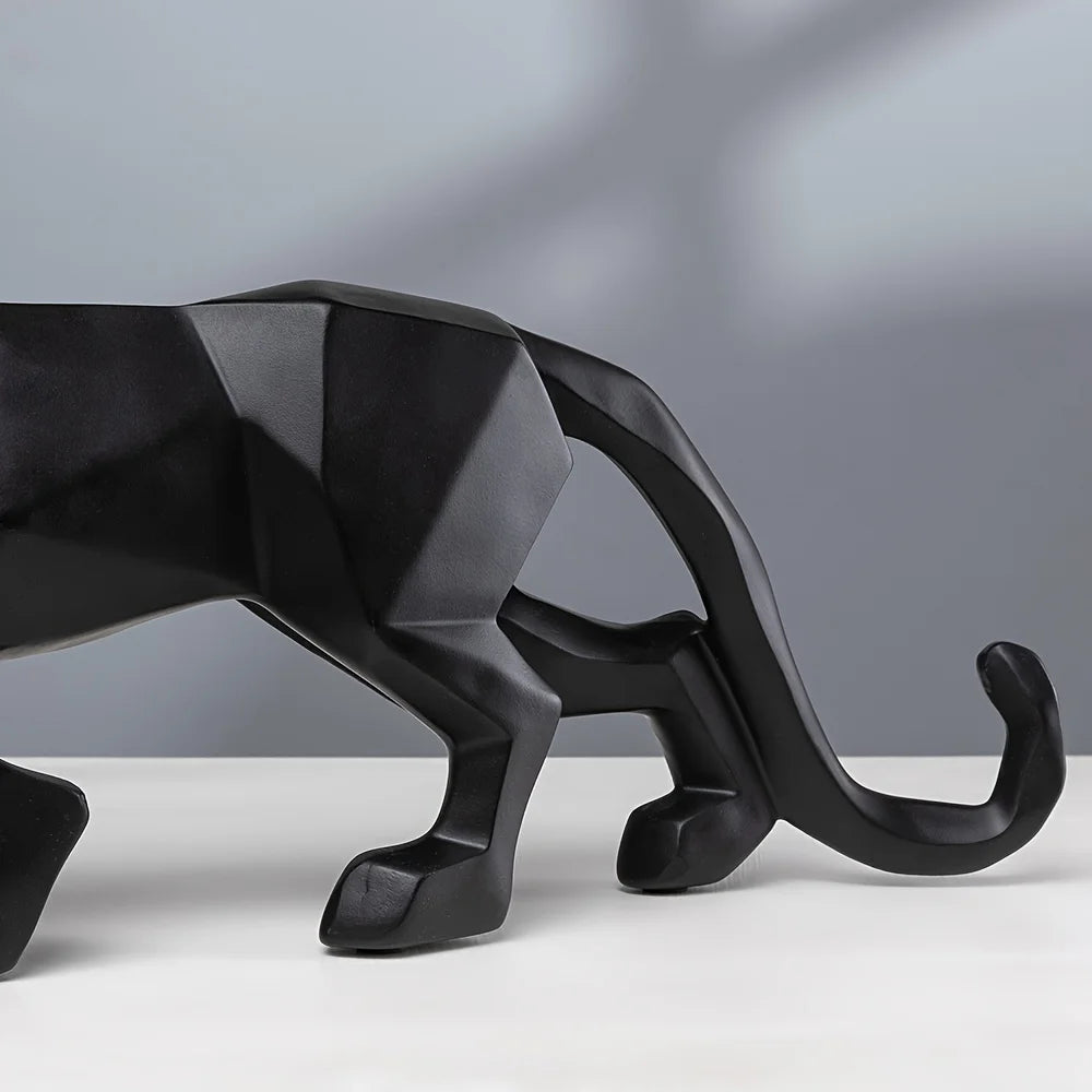 Geometric Style Resin Leopard Sculpture