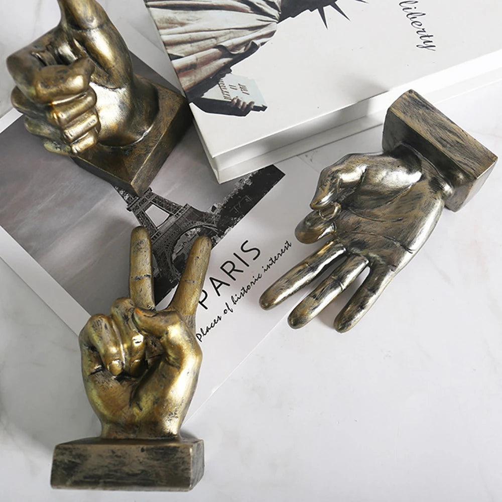 Hand Finger Gesture Desk Statue