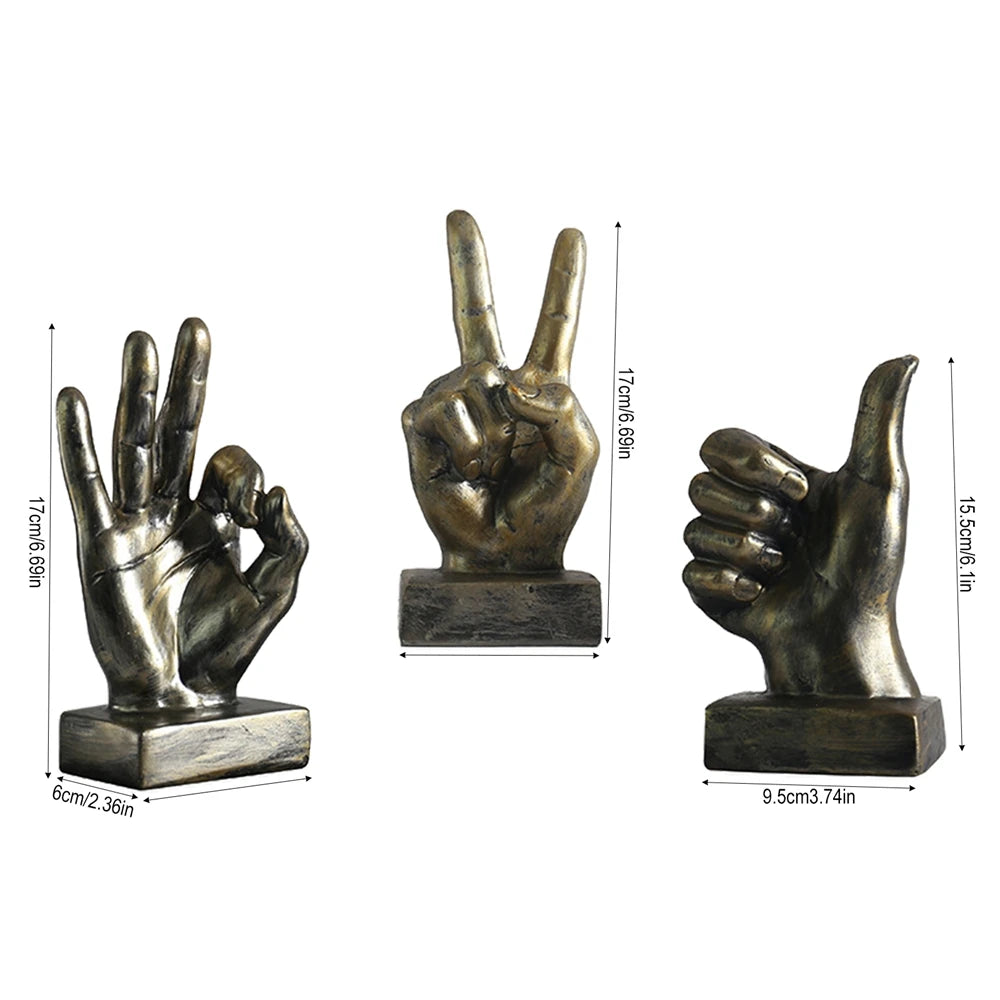 Hand Finger Gesture Desk Statue