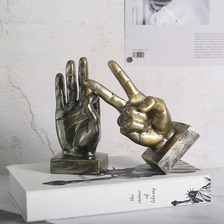 Hand Finger Gesture Desk Statue