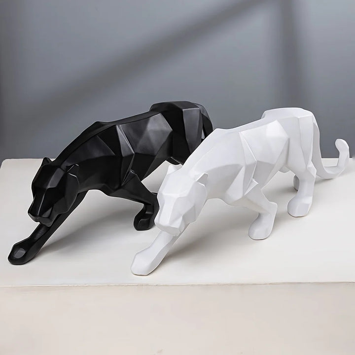 Geometric Style Resin Leopard Sculpture