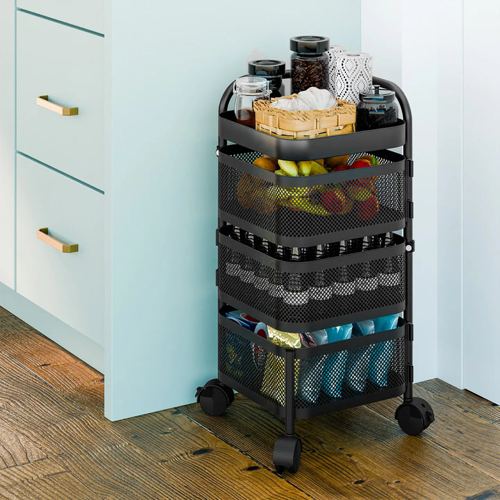 3/4/5Tiers Rotating Kitchen Trolley