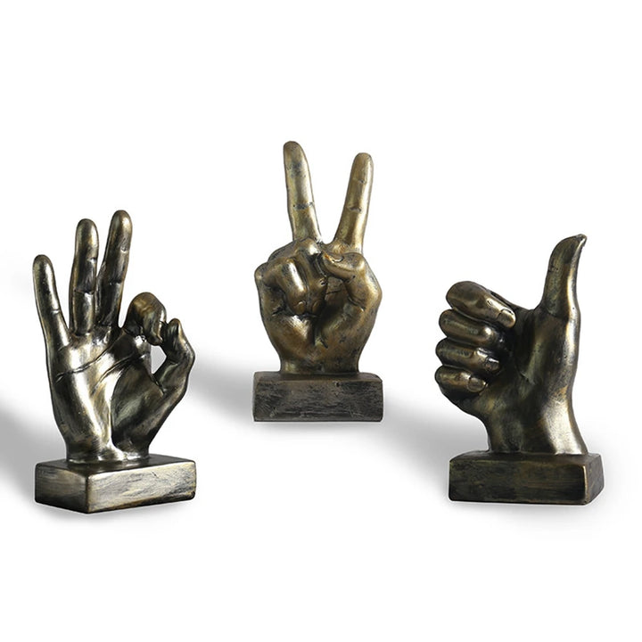 Hand Finger Gesture Desk Statue