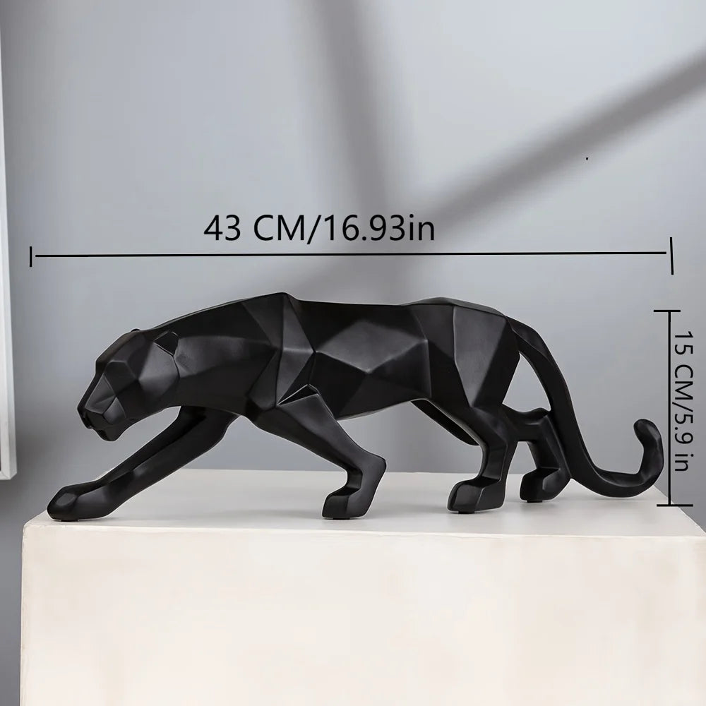 Geometric Style Resin Leopard Sculpture