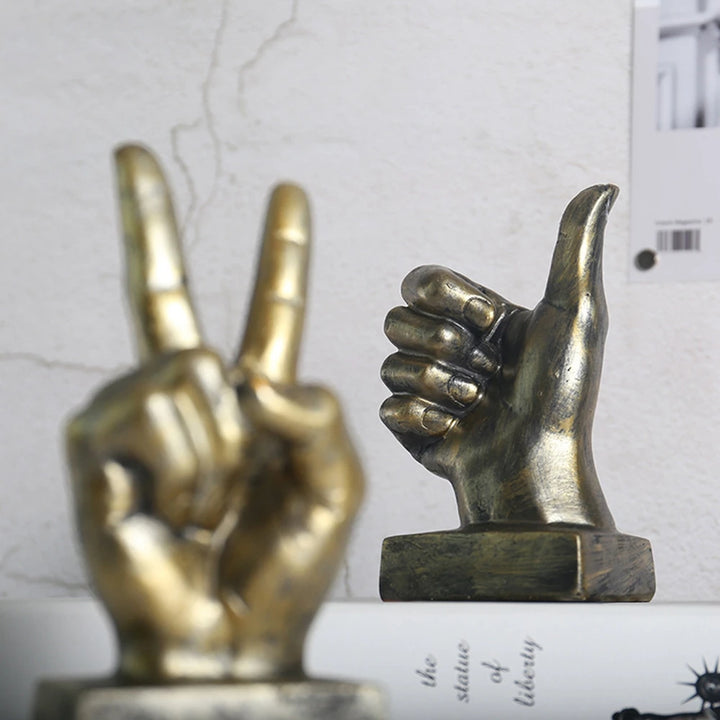 Hand Finger Gesture Desk Statue