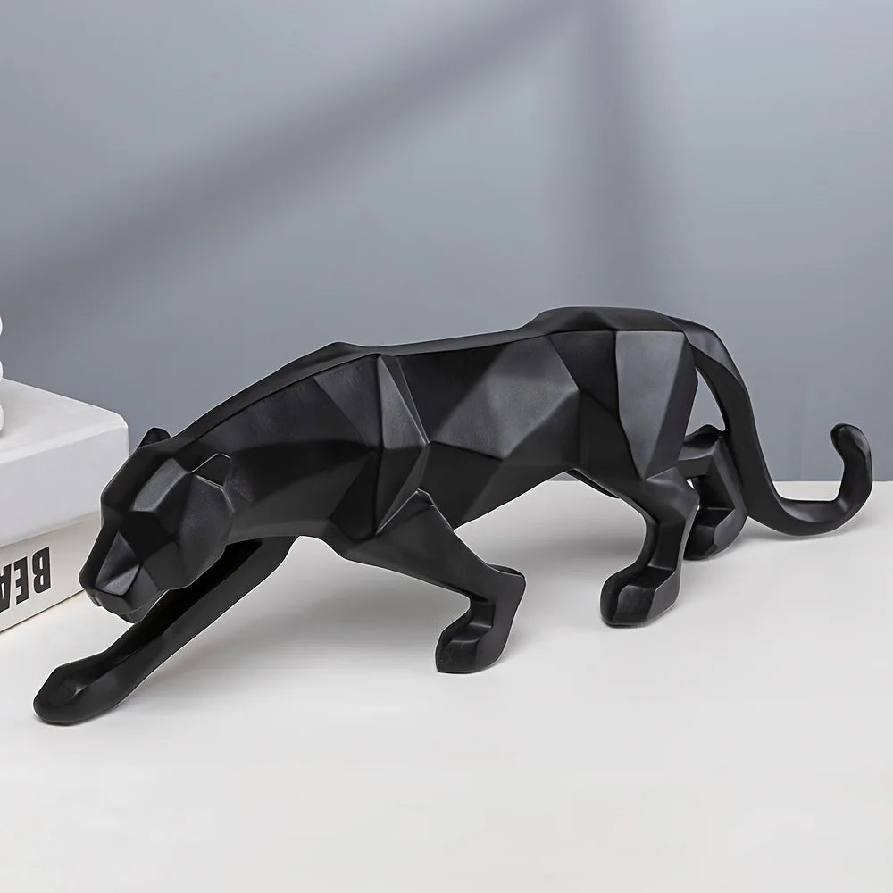 Geometric Style Resin Leopard Sculpture