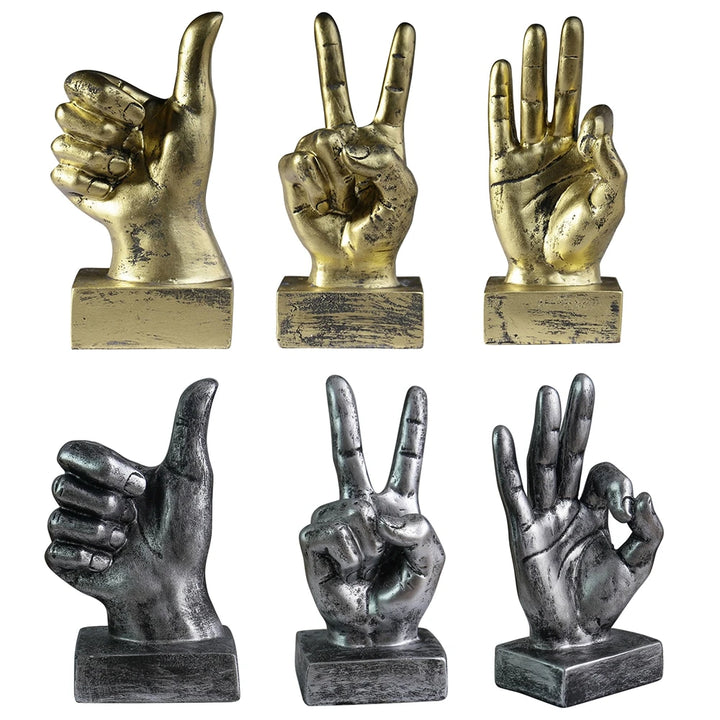 Hand Finger Gesture Desk Statue